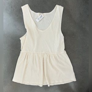 Cream peplum tank top NWT